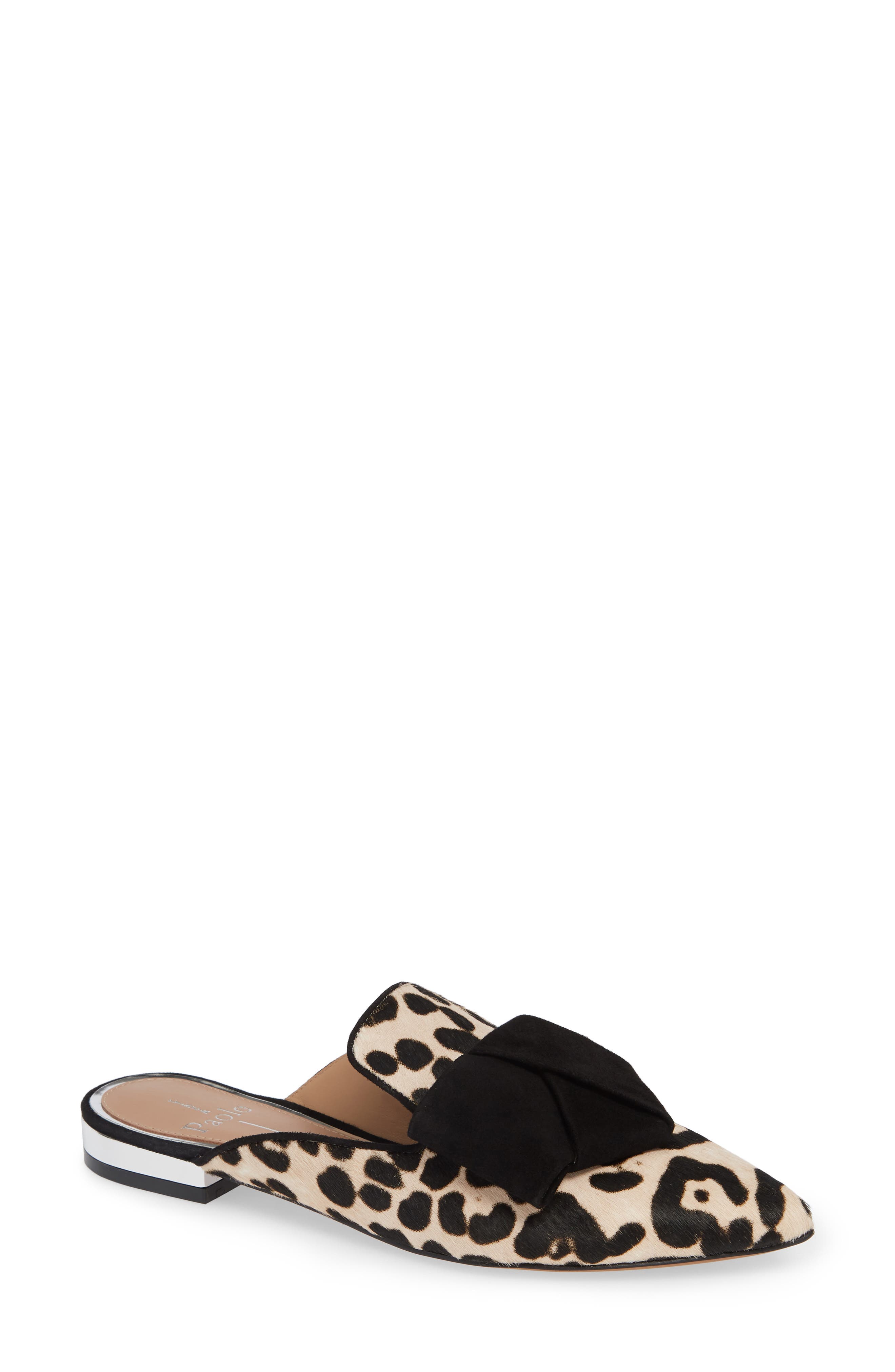 Linea Paolo Anya Genuine Calf Hair Bow Mule, Black