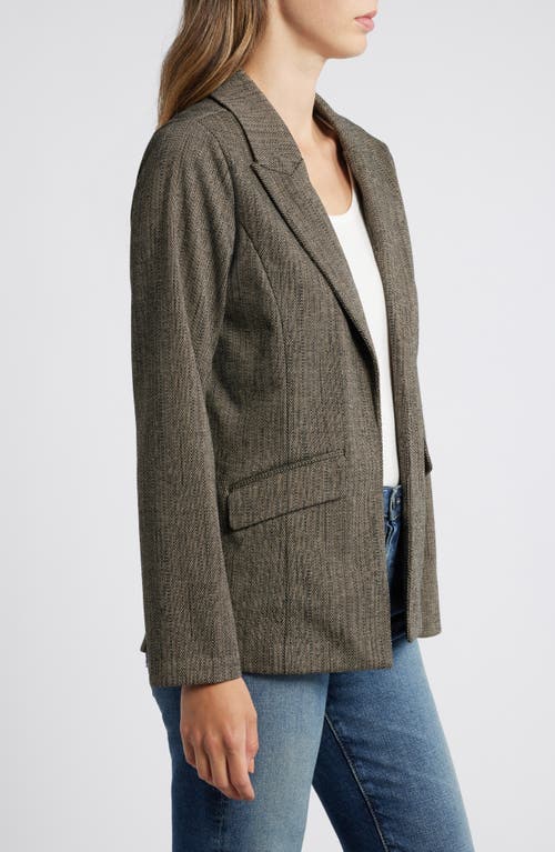 Shop Wit & Wisdom Open Front Blazer In Peanut Butter Black