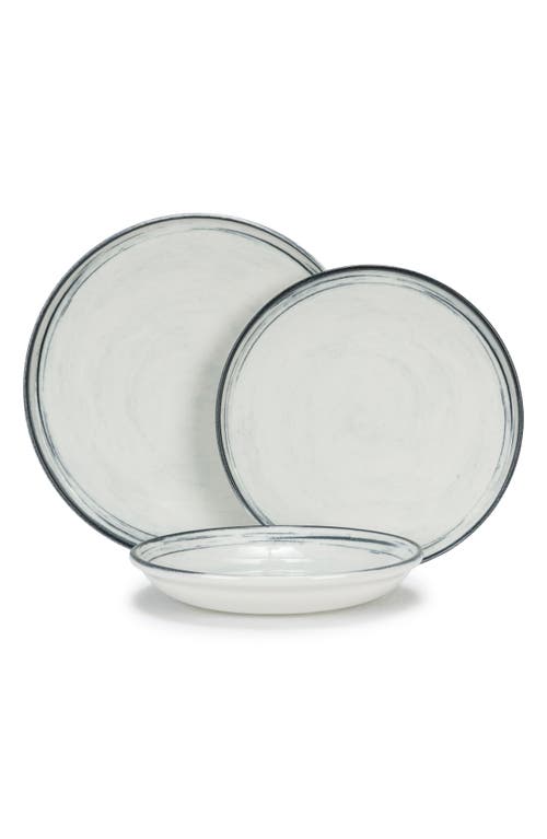French Home Waters Edge 16-piece Dinnerware Set In Off-white And Navy