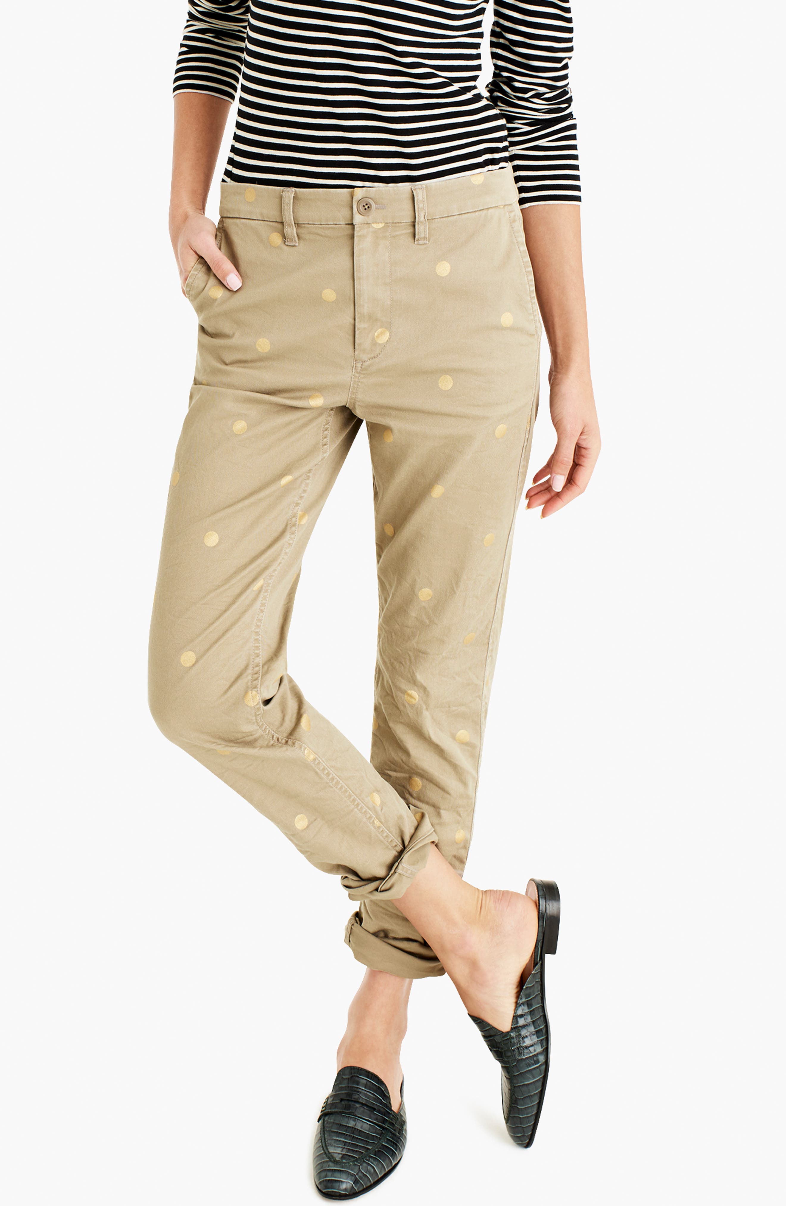 j crew high rise slim boy chino