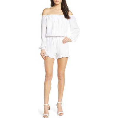 Fraiche By J Off The Shoulder Romper, White