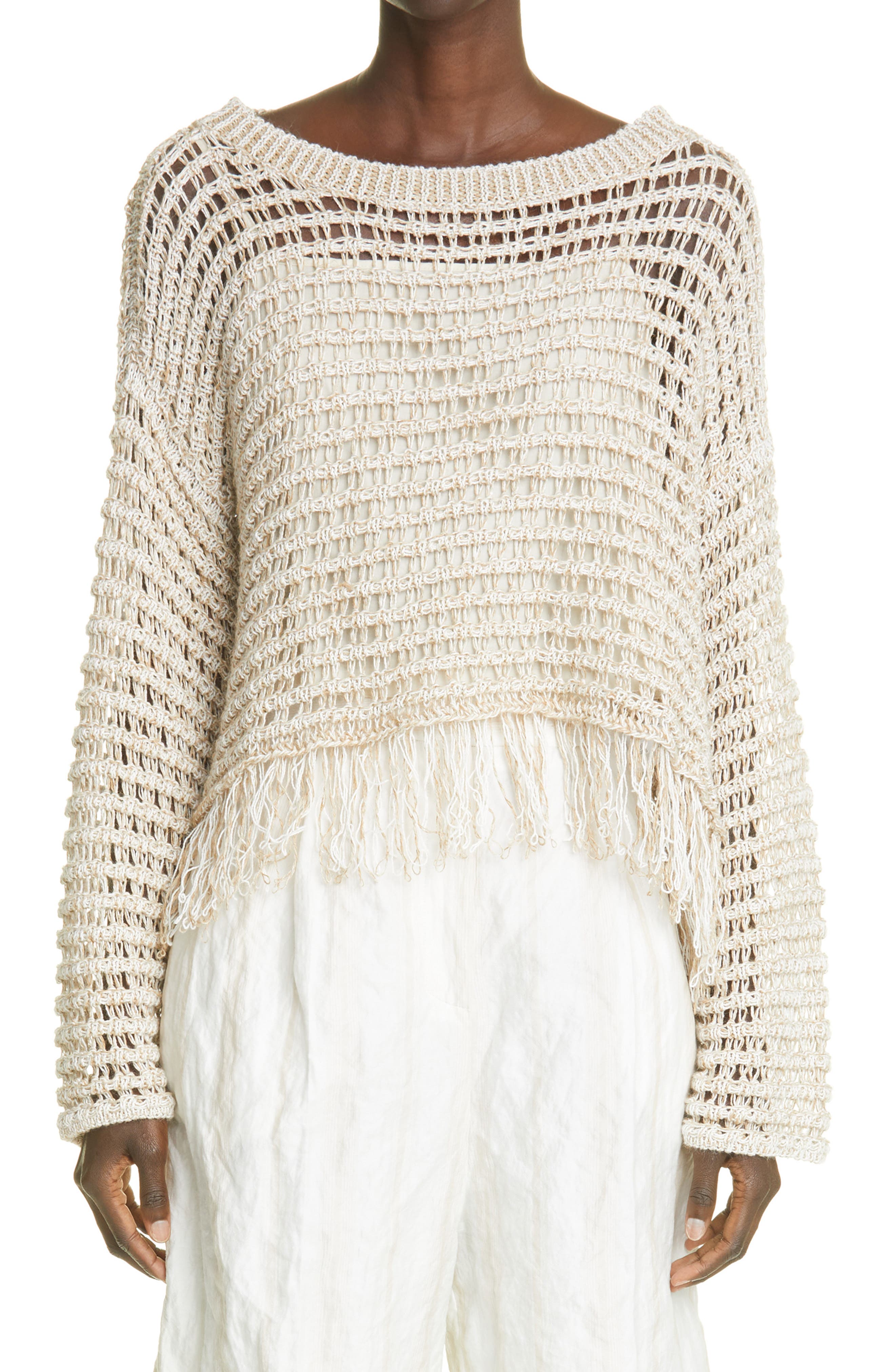 Fabiana Filippi Fringe Mesh Sweater 