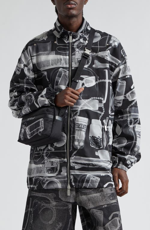 Off-White X-Ray Print ECONYL Nylon Hooded Windbreaker Jacket Black White No Color at Nordstrom,