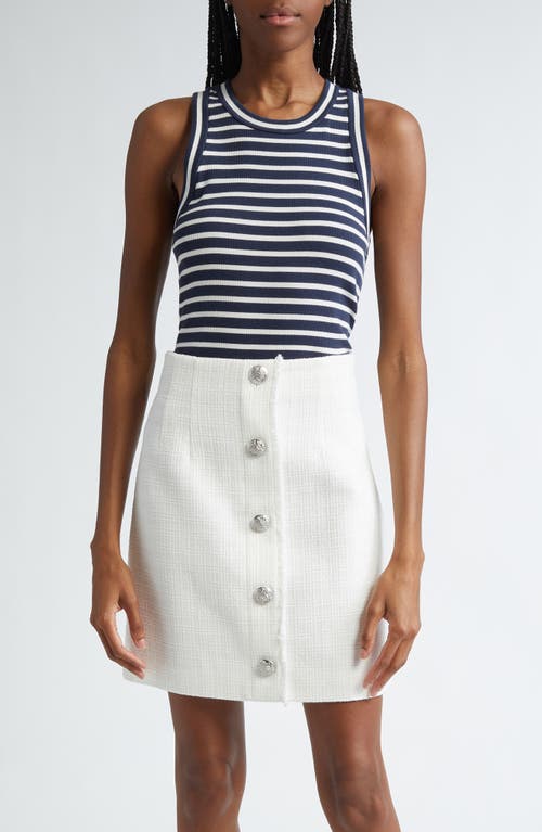 Veronica Beard Jordyn Crop Tank Marine/Offwhite at Nordstrom,