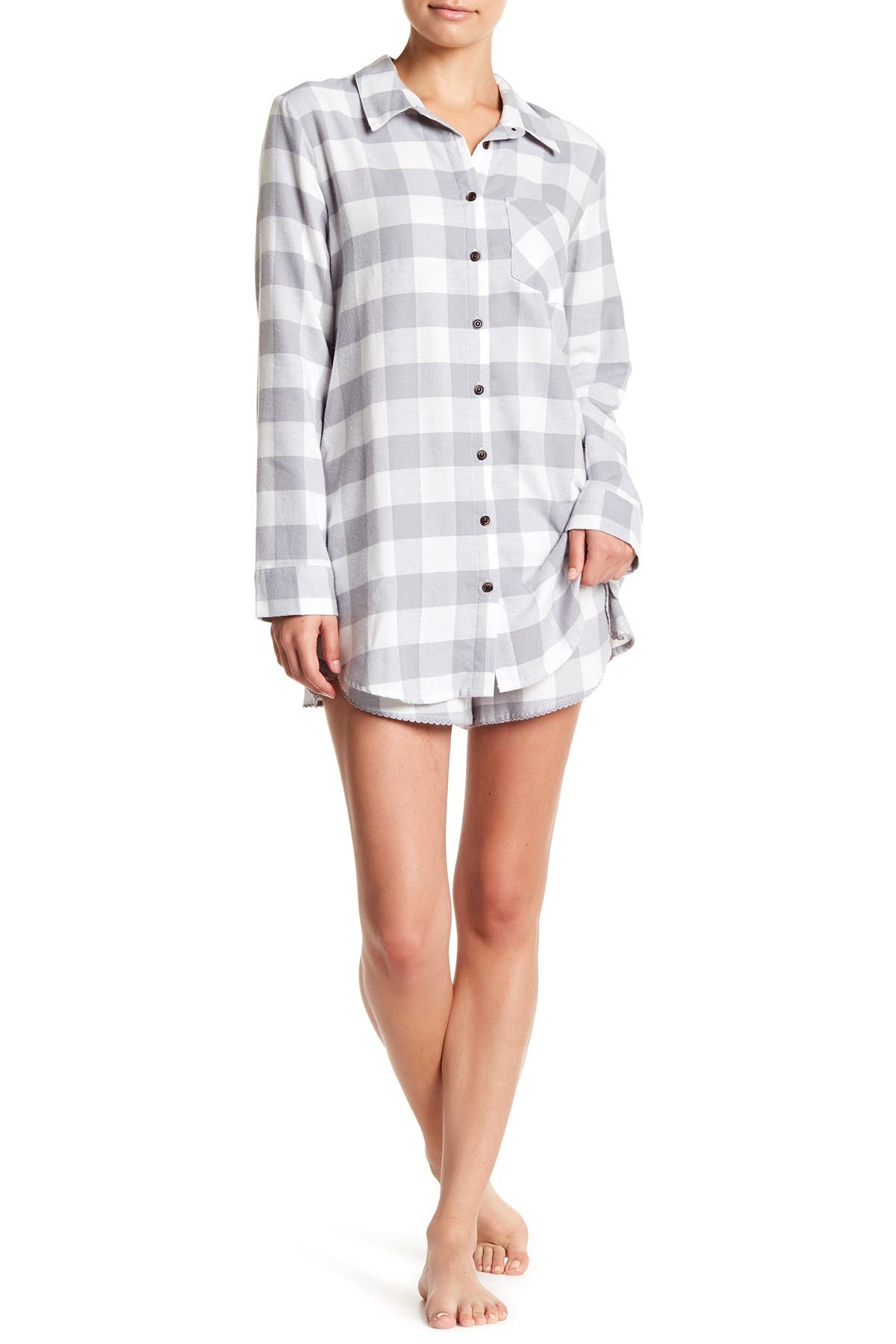 Free Press Plaid Flannel Sleep Shorts Nordstrom Rack