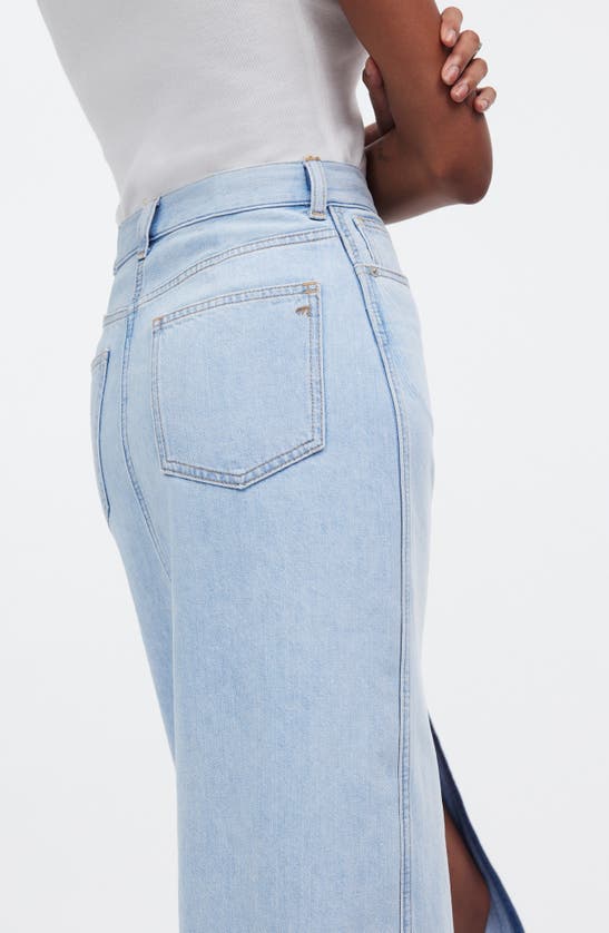 Shop Madewell The Rilee Denim Midi Skirt In Fitzgerald Wash