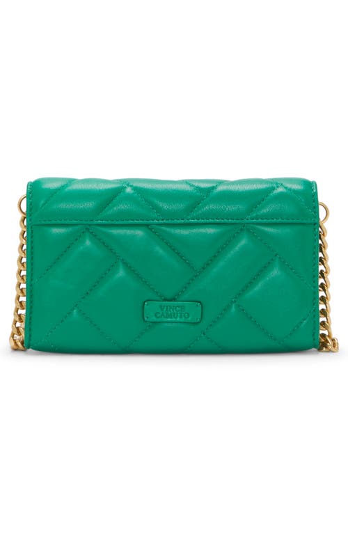 Shop Vince Camuto Kisho Quilted Leather Wallet On A Chain In Emerald