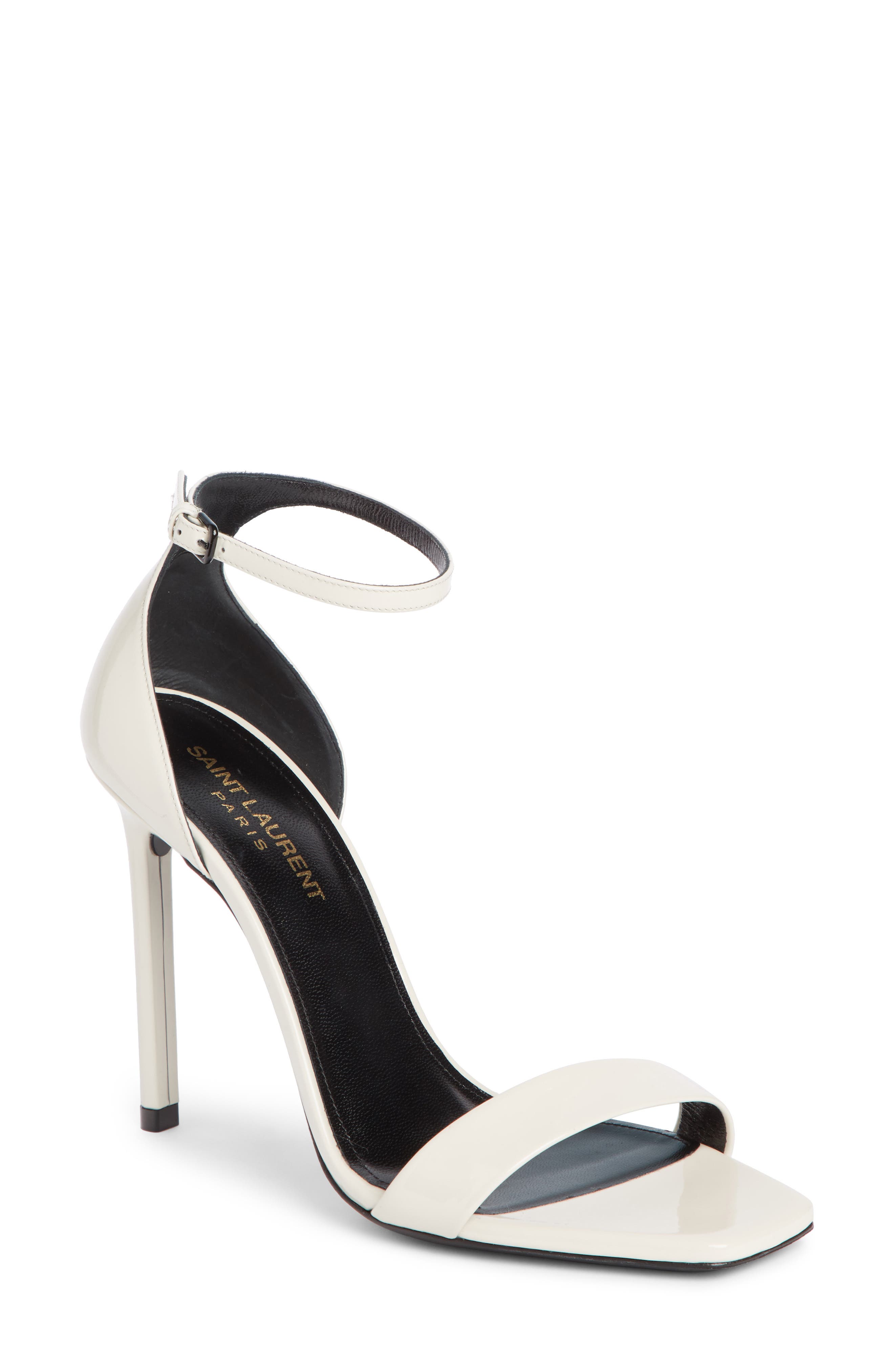 Saint Laurent Amber Ankle Strap Sandal - White