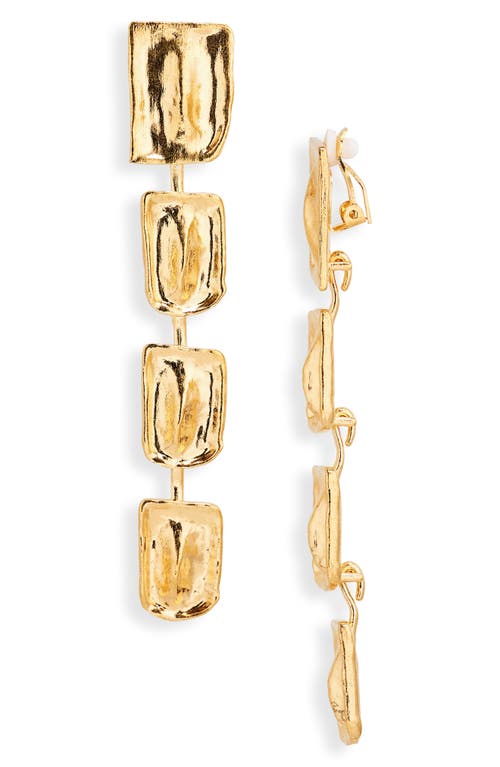TOM FORD Croc Link Clip-On Drop Earrings in Vintage Gold at Nordstrom
