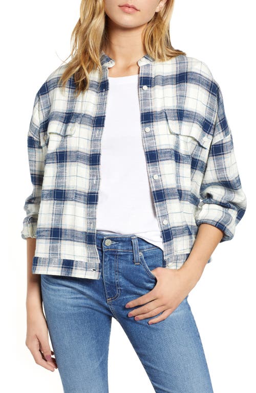 Ag Smith Plaid Shirt Jacket In Blue