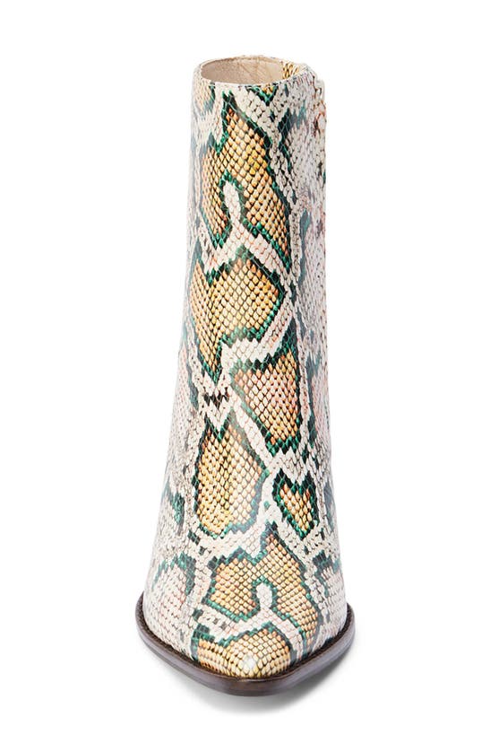 Shop Matisse Caty Western Pointed Toe Bootie In Bone Multi Snake