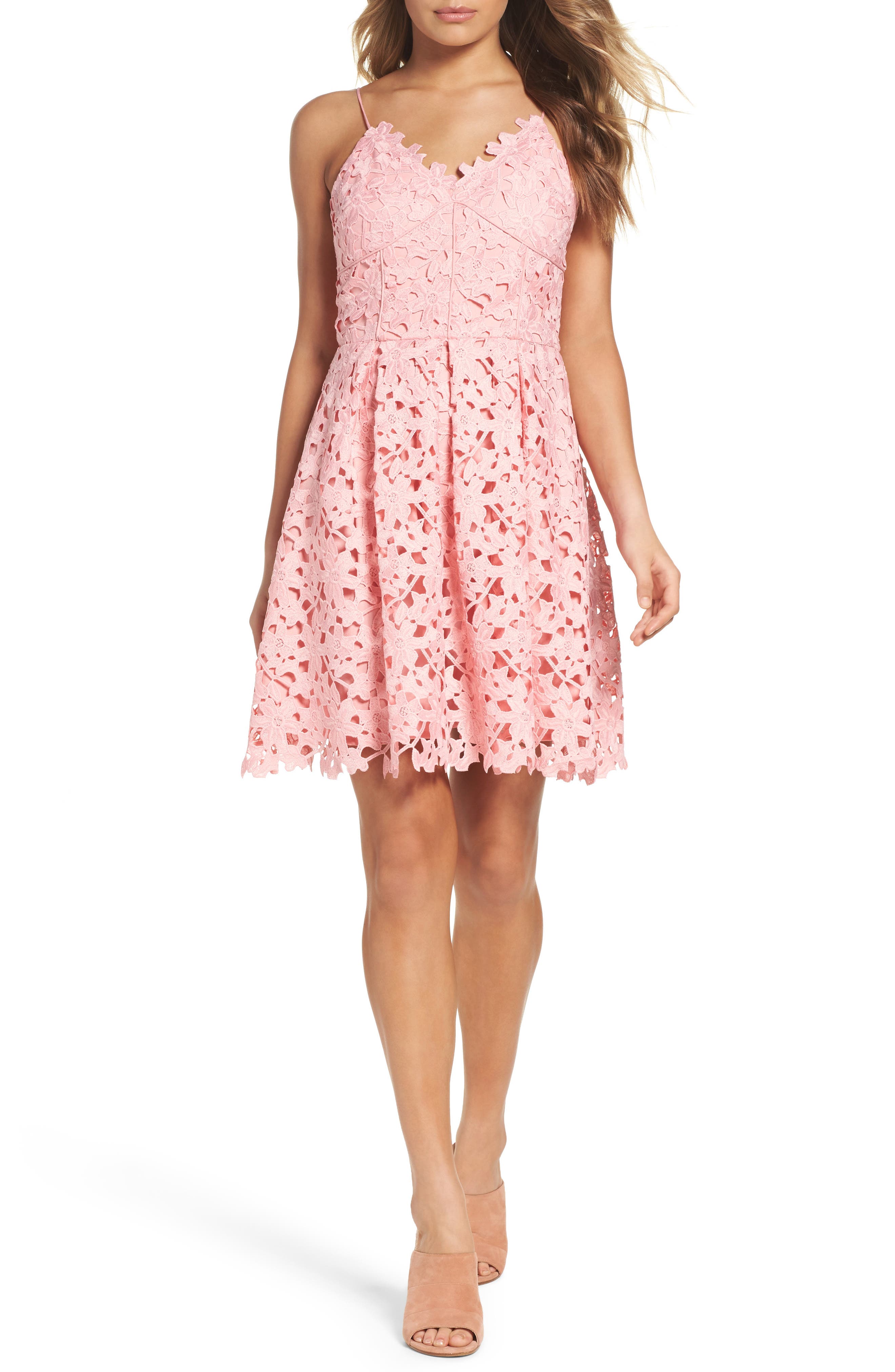 Adelyn Rae Lace Fit & Flare Dress Nordstrom