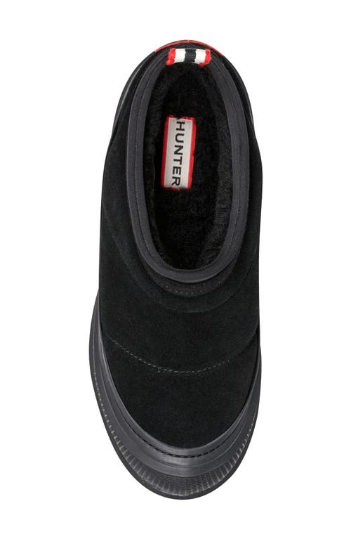 Hunter Askern Waterproof Suede Platform Bootie In Black