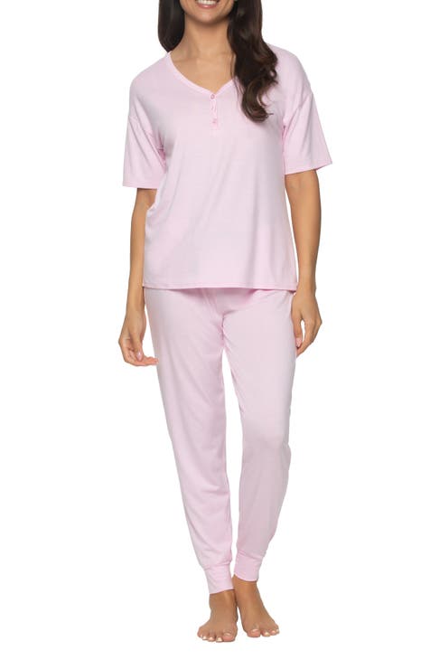 pink pajama set for women
