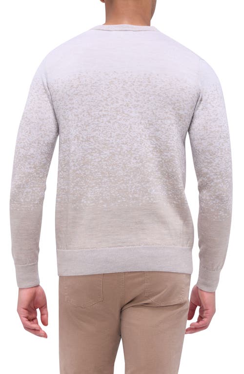Bugatchi Pattern Crewneck Merino Wool Sweater In Chalk