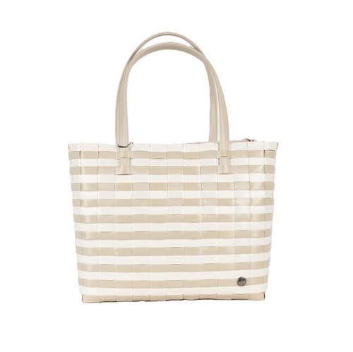 Handed By Sunny Bay Recycled Plastic Weekender Bag In Pale Grey/pearl White