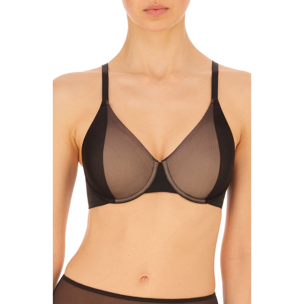 Natori Sess Unlined Underwire Bra In Blk/cafe