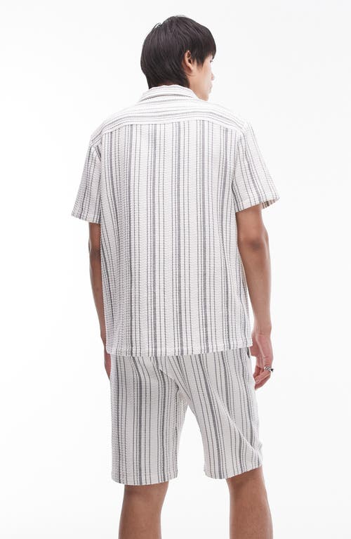 Shop Topman Stripe Shorts In Ecru