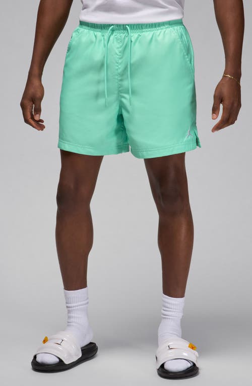 Essential Poolside Drawstring Shorts in Emerald Rise/White