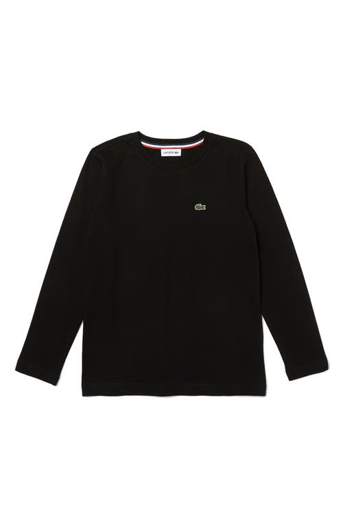 Lacoste Embroidered Cotton T-Shirt in Black