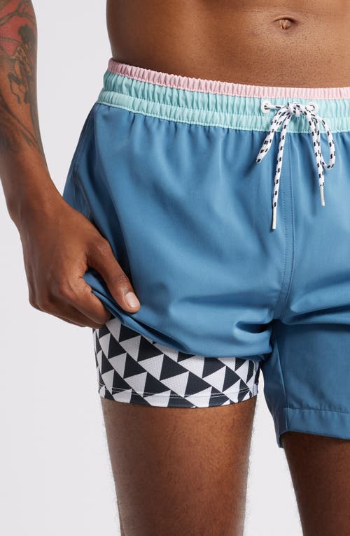 Shop Chubbies The Gravel Roads 5.5-inch Swim Trunks In Dusty Blue