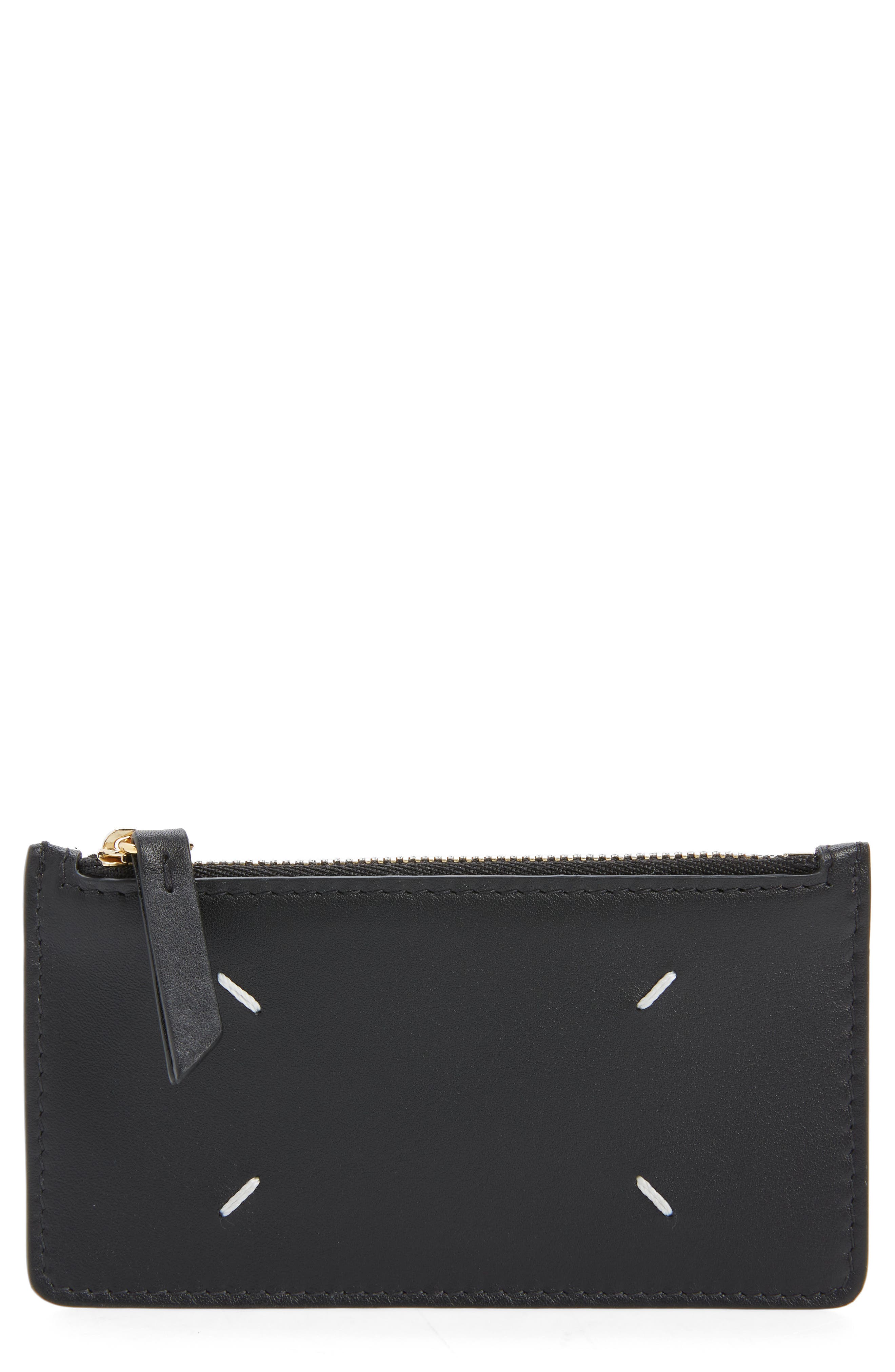 Maison Margiela Black Leather Card Holder for Men Mens Accessories Wallets and cardholders 