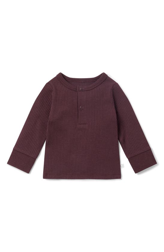 Mori Rib Fitted Two-piece Pajamas In Ribbed Berry
