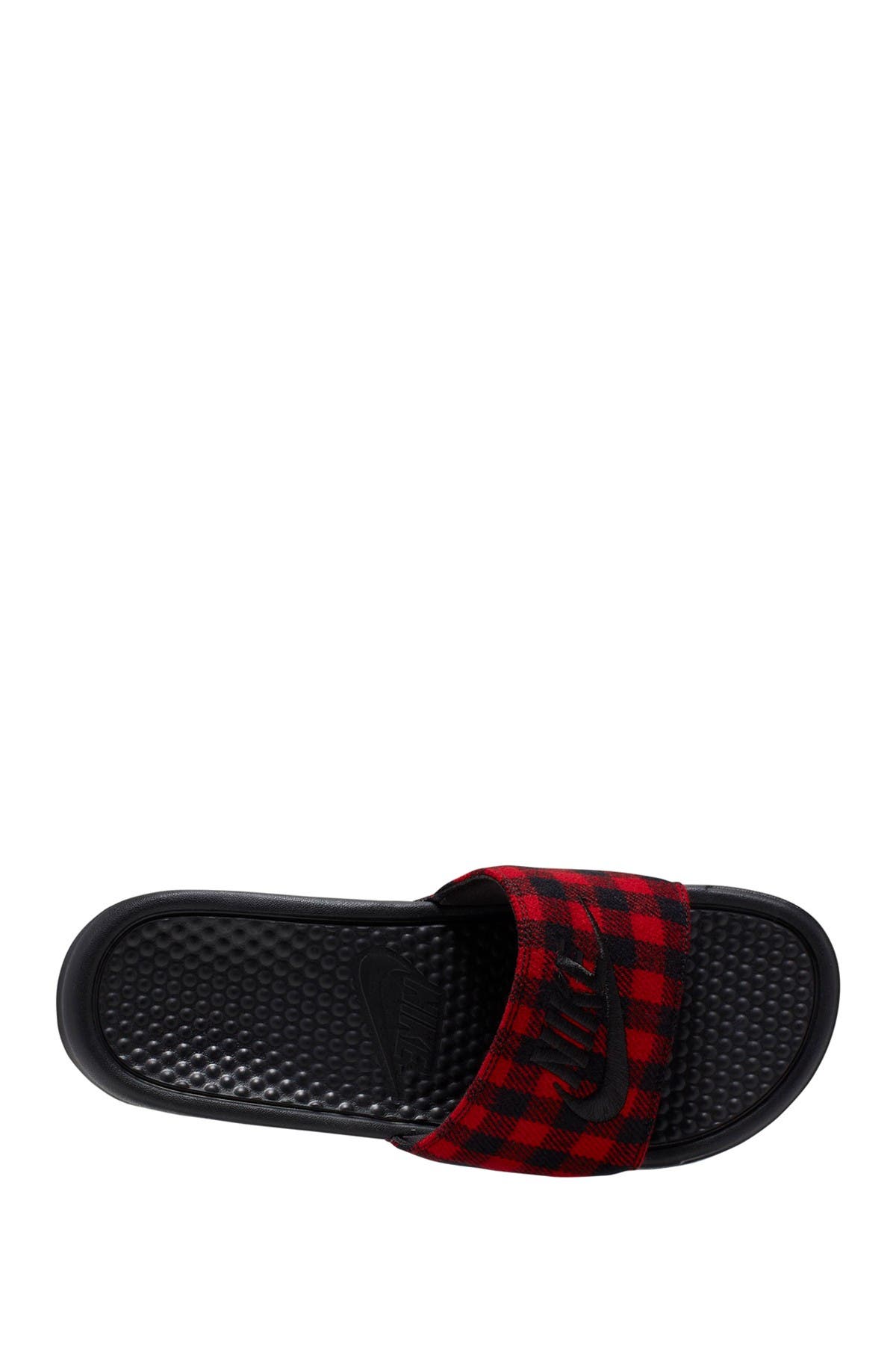 buffalo plaid nike slides