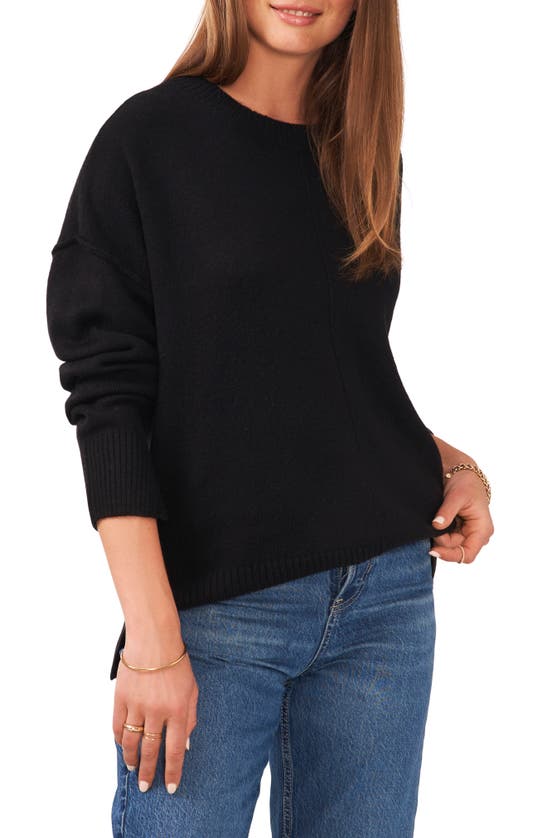 Vince Camuto Gradation Crewneck Sweater In Rich Black