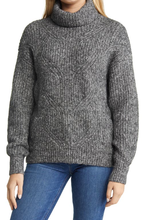 caslon(r) Turtleneck Sweater in Black- Ivory Marl