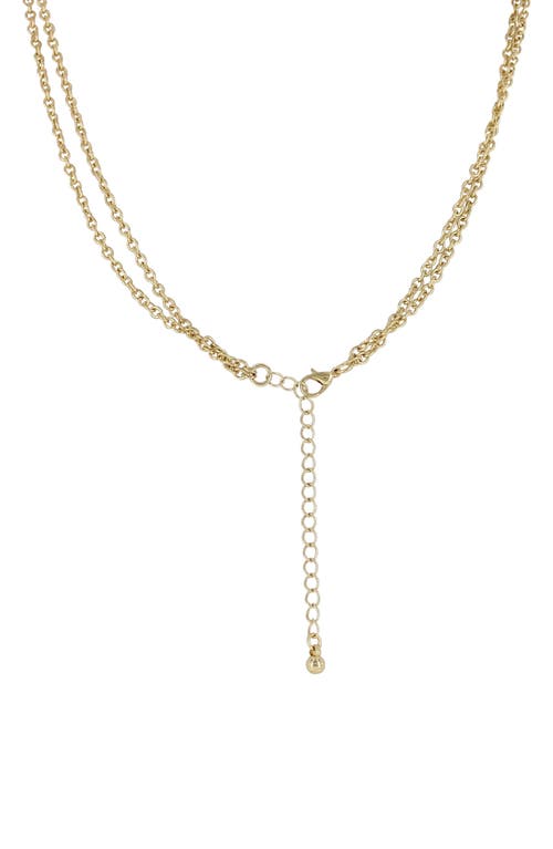 Shop Olivia Welles Imitation Pearl Layered Mixed Charm Pendant Necklace In Metallic Gold/white