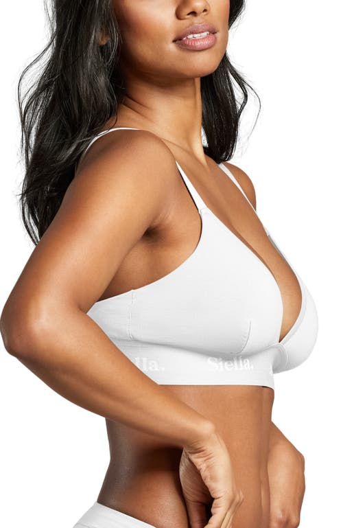 Shop Siella Organic Cotton Triangle Padded Bra In White