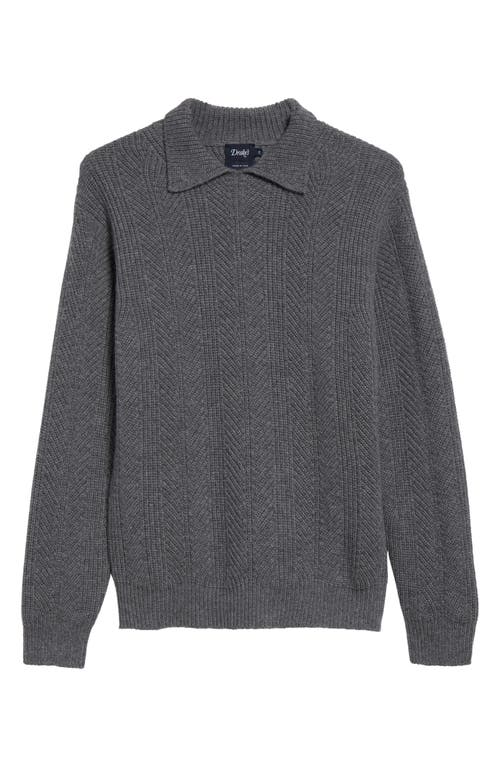 Shop Drake's Collared Wool & Cashmere Sweater In 600 Grigio Grey