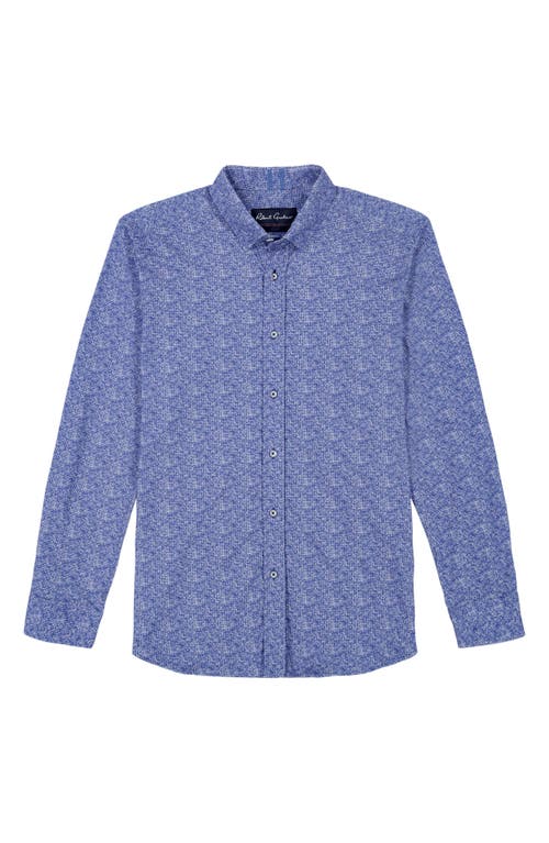 Shop Robert Graham Boden Tailored Fit Check Cotton Knit Button-up Shirt In Blue