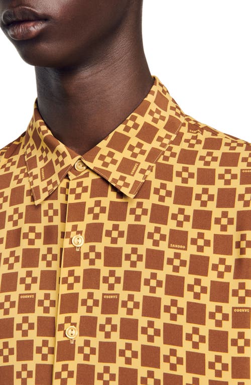 SANDRO SANDRO SQUARE CROSS MOTIF FLOWING SHIRT