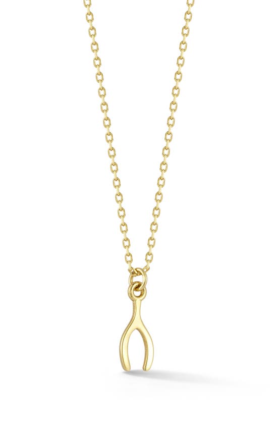 Ember Fine Jewelry Wishbone Pendant Necklace In 14k Gold