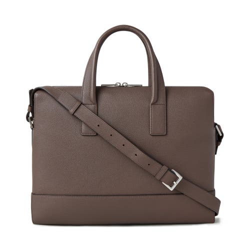 Mulberry Farringdon Leather Briefcase In Taupe Brown