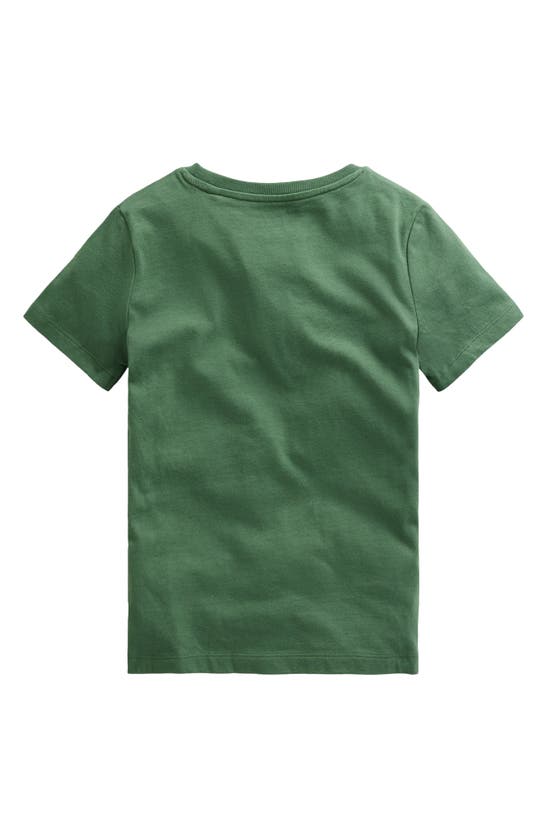 Shop Mini Boden Kids' Crocodile Bouclé Cotton T-shirt In Rosemary Green Crocodile