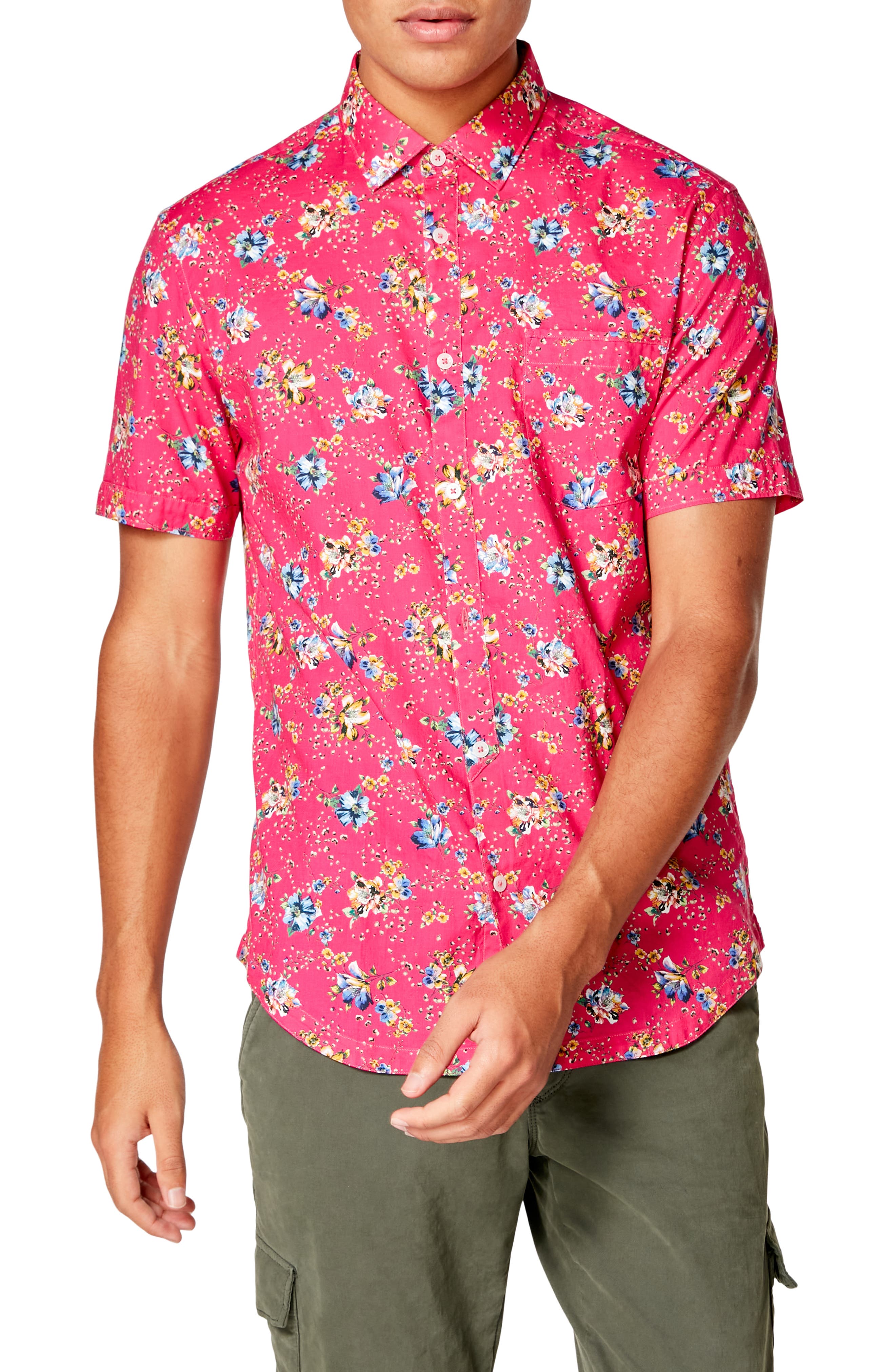 Good Man Brand On Point Slim Fit Short Sleeve Buttonup Shirt In Jazzy