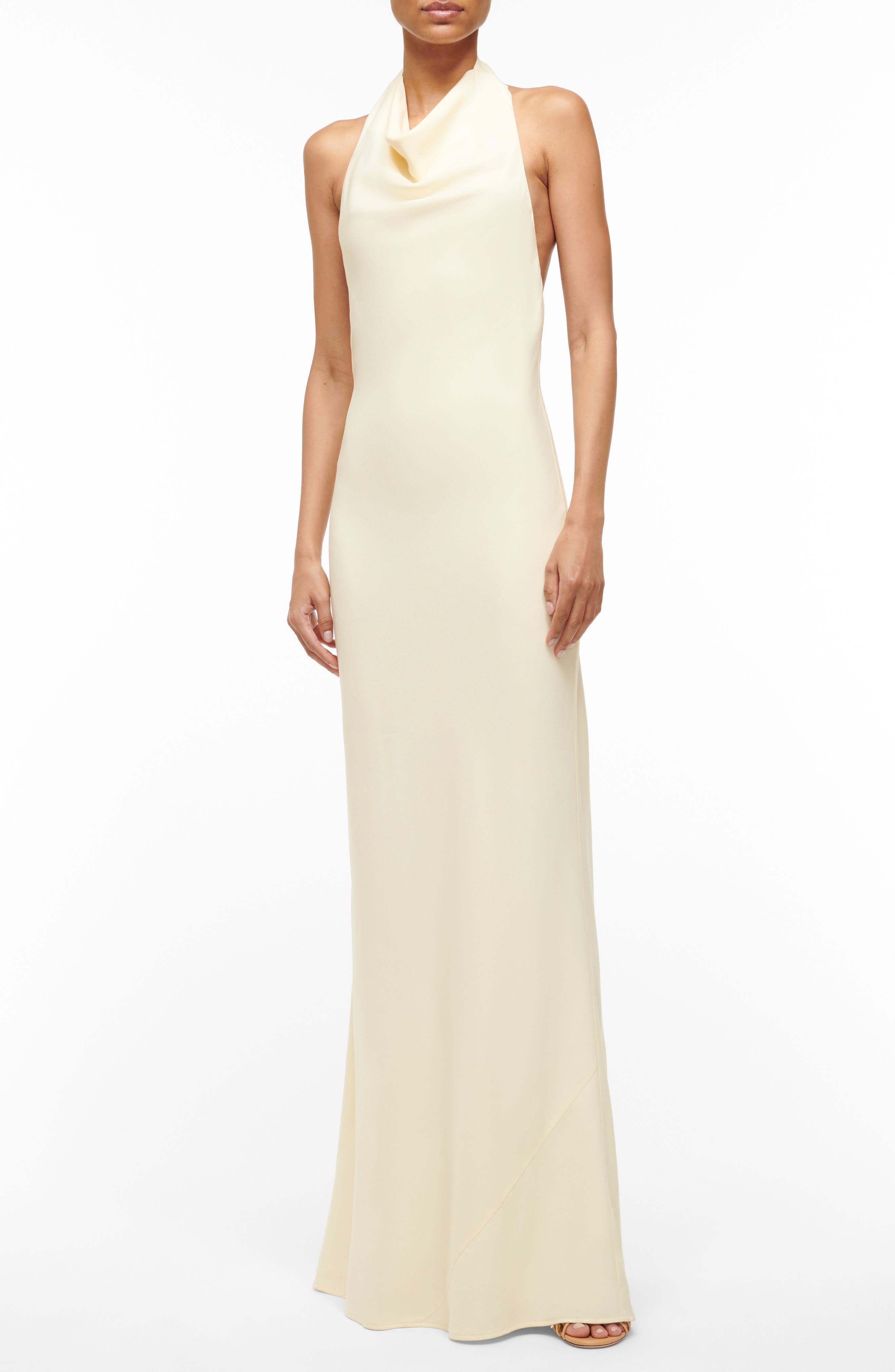 shop halter dress Plunging V-Neck Long Halter Formal Dress