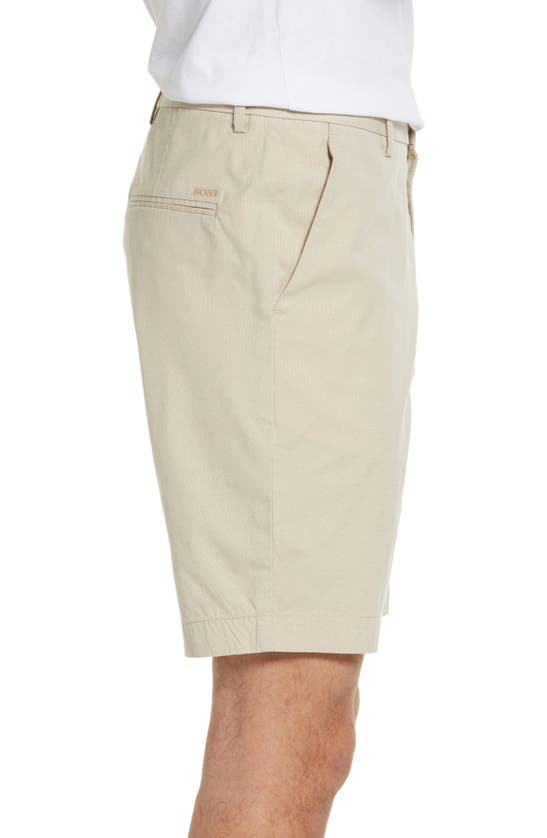 Hugo Boss Slice Stretch Cotton Shorts In Light Beige