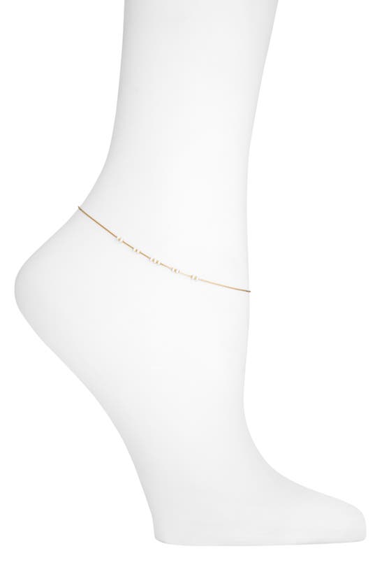 Argento Vivo Sterling Silver Enamel Beaded Anklet In White/ Gold