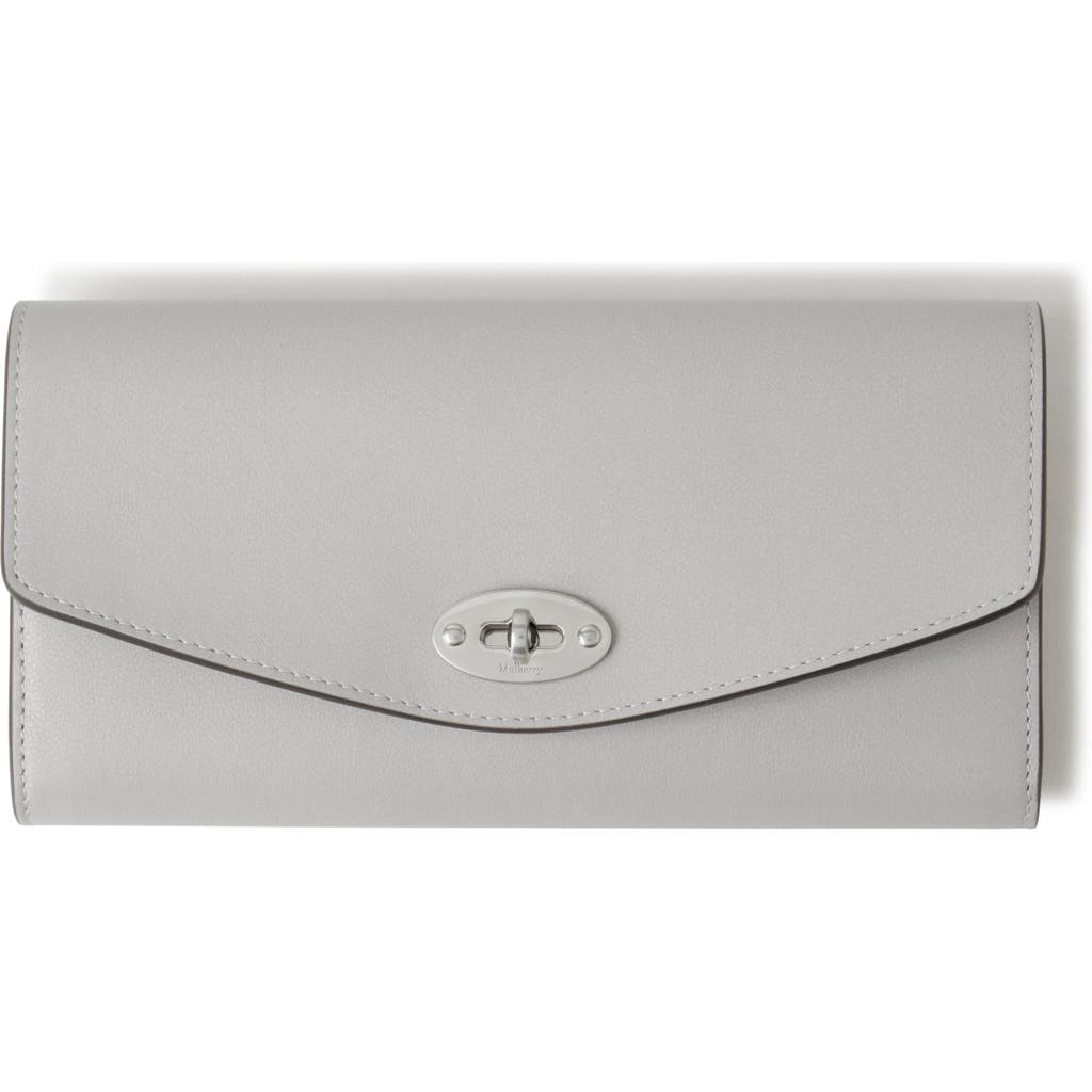 Mulberry Darley Leather Continental Wallet In Pale Grey