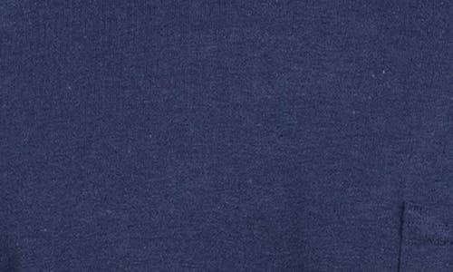 Shop Pleasures Staff Cotton Graphic Pocket T-shirt In Navy