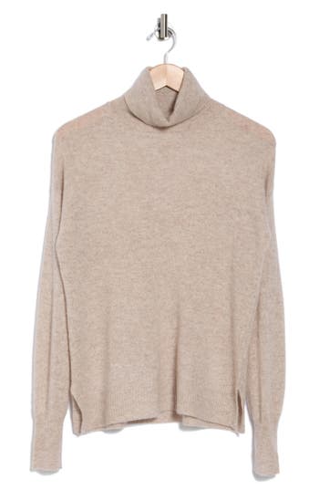 Nordstrom Turtleneck Cashmere Sweater In Beige Hummus Heather
