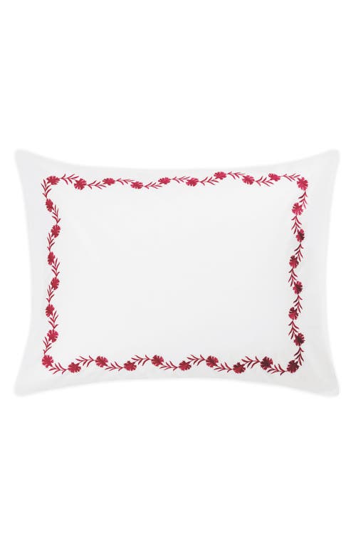 Matouk Daphne Floral Embroidered Sham in Berry at Nordstrom