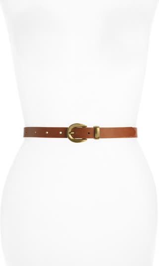 Madewell Chunky Buckle Leather Skinny Belt | Nordstrom