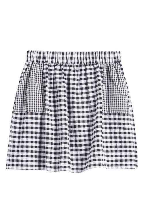 Tucker + Tate Kids' Cotton Gingham Contrast Pocket Skirt in Navy Peacoat Gingham