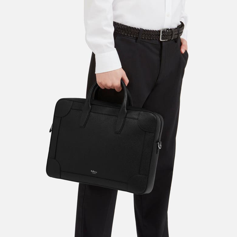 Shop Mulberry Belgrave Leather Briefcase In Black