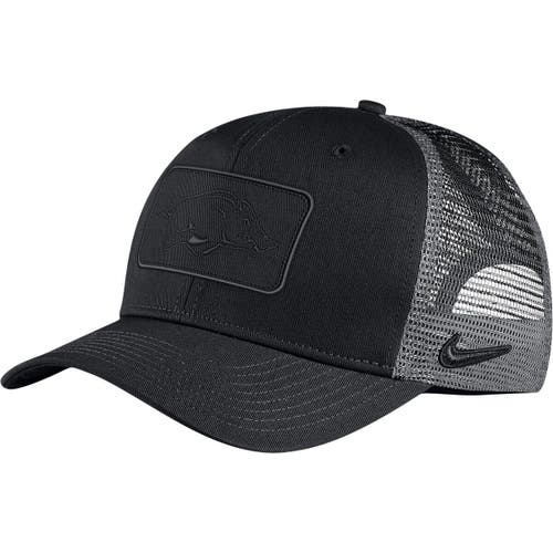 Men's Nike Arkansas Razorbacks Classic99 Triple Black Trucker Snapback Hat